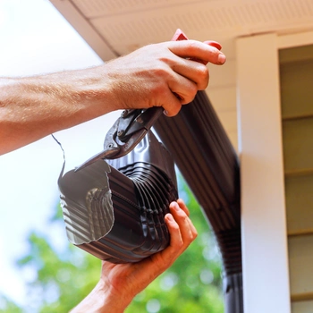roof gutter repair in burke va installing new gutter section