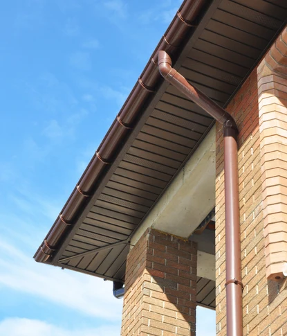 gutter replacement in burke va on residential brick home