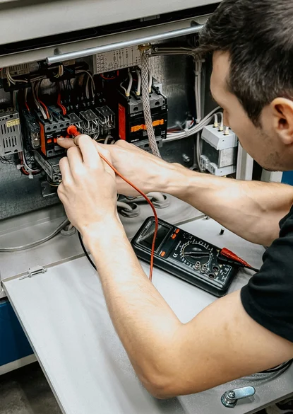 electrical panel installation in northern virginia electrician testing circuit breakers