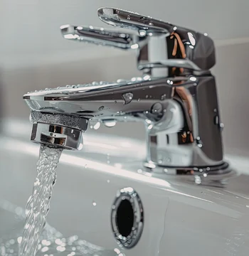 professional faucet repair in burke, va, featuring a high-polish chrome bathroom fixture with clear water flow, illustrating a successfully restored and leak-free residential plumbing setup.