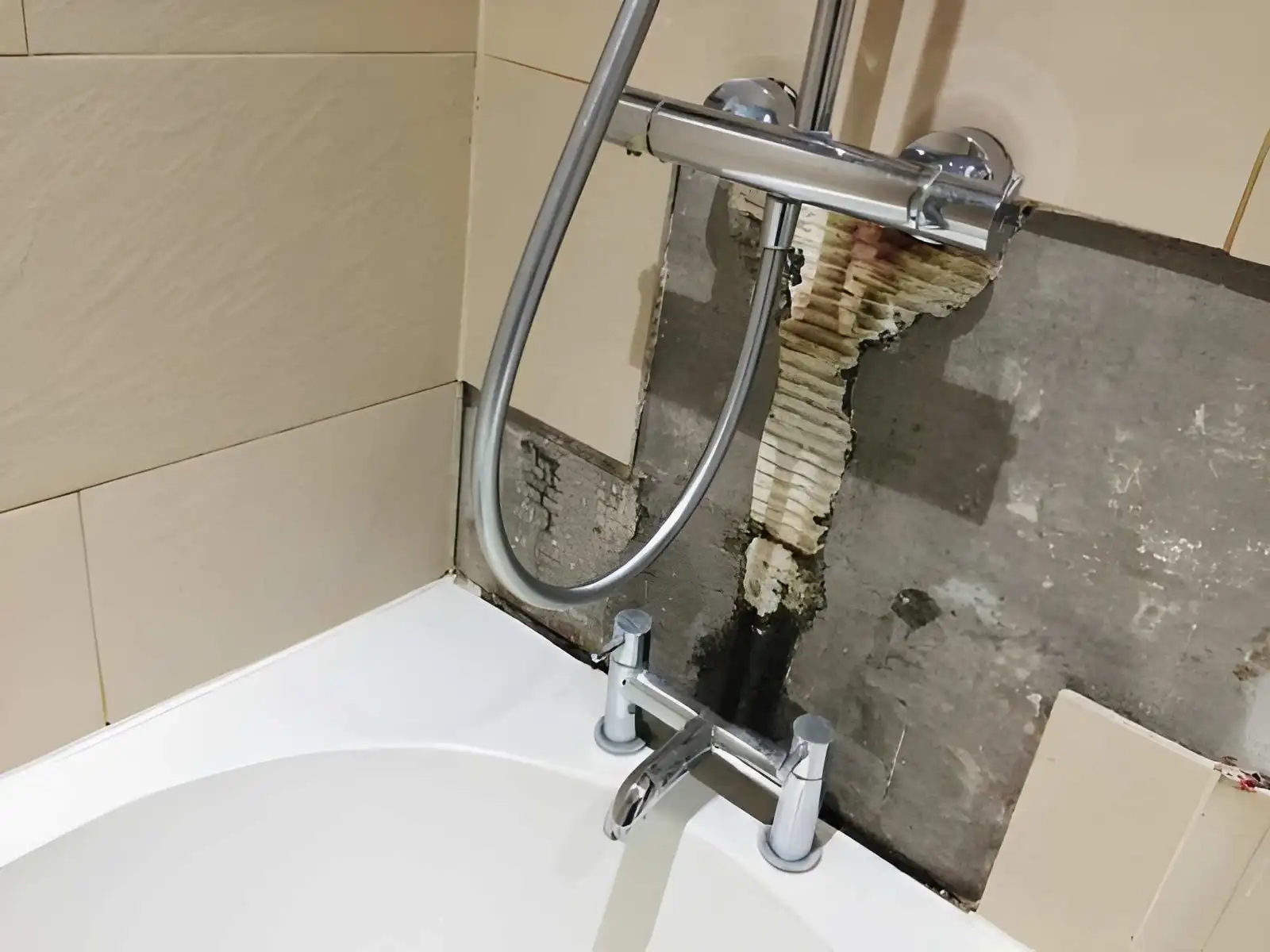 shower leak repair in fairfax va fixing bathroom floor flooding and water damage near shower area