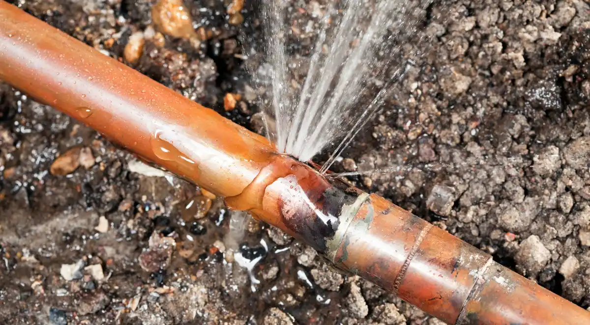 emergency plumbing repair for a burst underground copper pipe leak in vienna va.