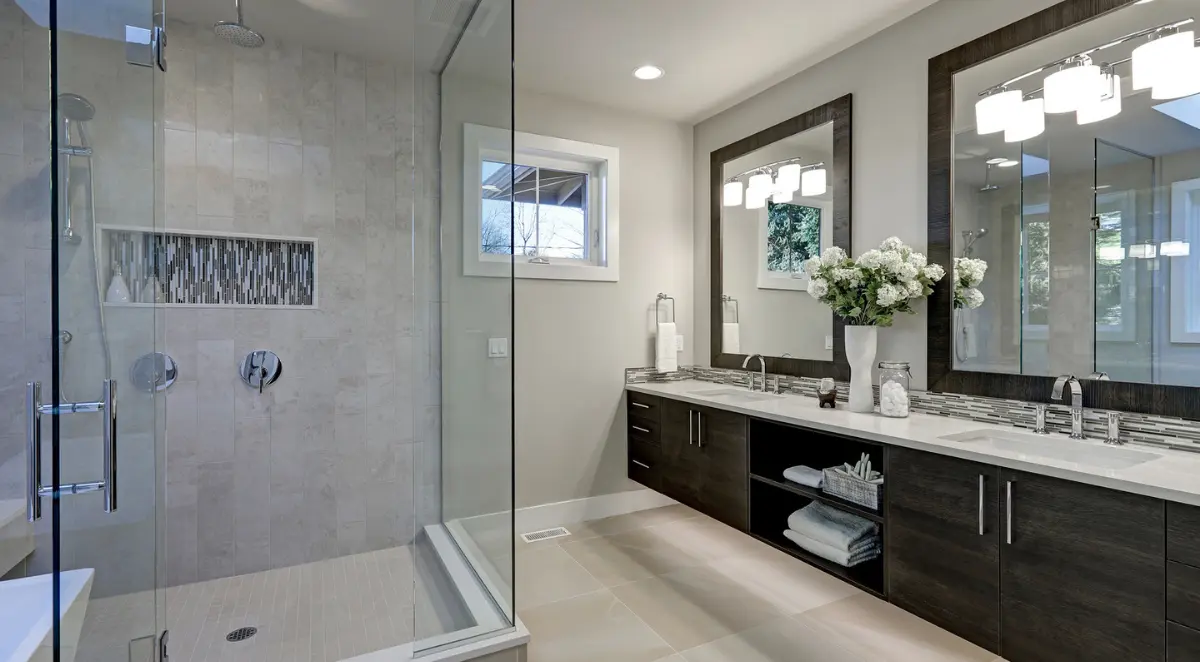 modern glass shower remodeling and bathroom renovation project in alexandria va