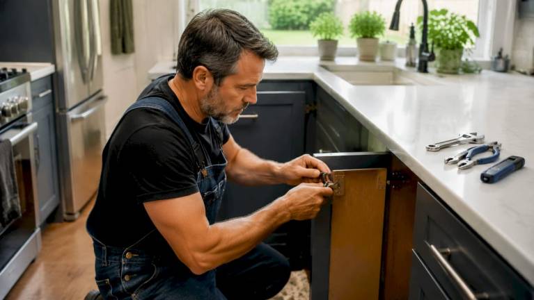 handyman services mclean va homeowners can trust 9 handyman repairing kitchen cabinet hinge