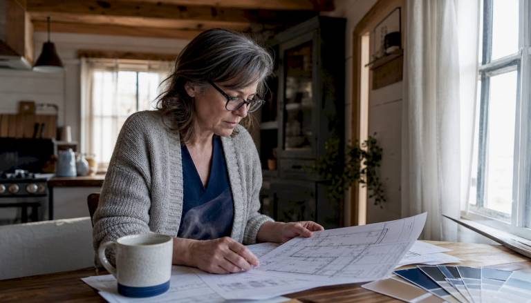 renovation scope of work: a homeowner's guide 2 homeowner reviewing printed renovation plans at table