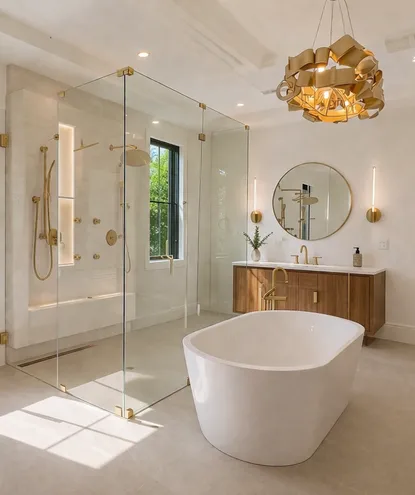 bathroom remodeling in lorton va 2 bathroom remodeling in lorton va – luxury bathroom remodel with a freestanding tub, frameless glass shower, custom vanity, and premium fixtures.